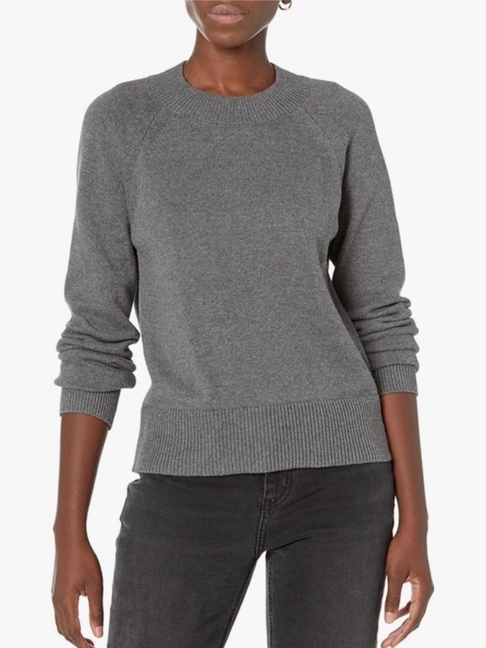 Anthropologie Daily Ritual gray grey crewneck 100% cotton sweater XS